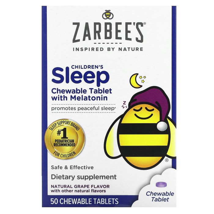 Zarbee's, Children's Sleep with Melatonin, 3 Years+, Natural Grape, 30 Chewable Tablets