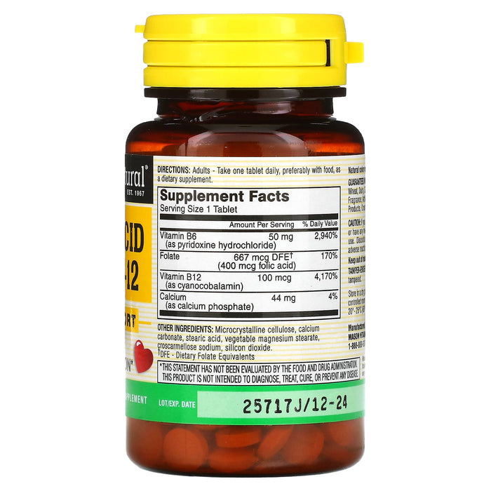Mason Natural, Folic Acid B6 & B12, 90 Tablets