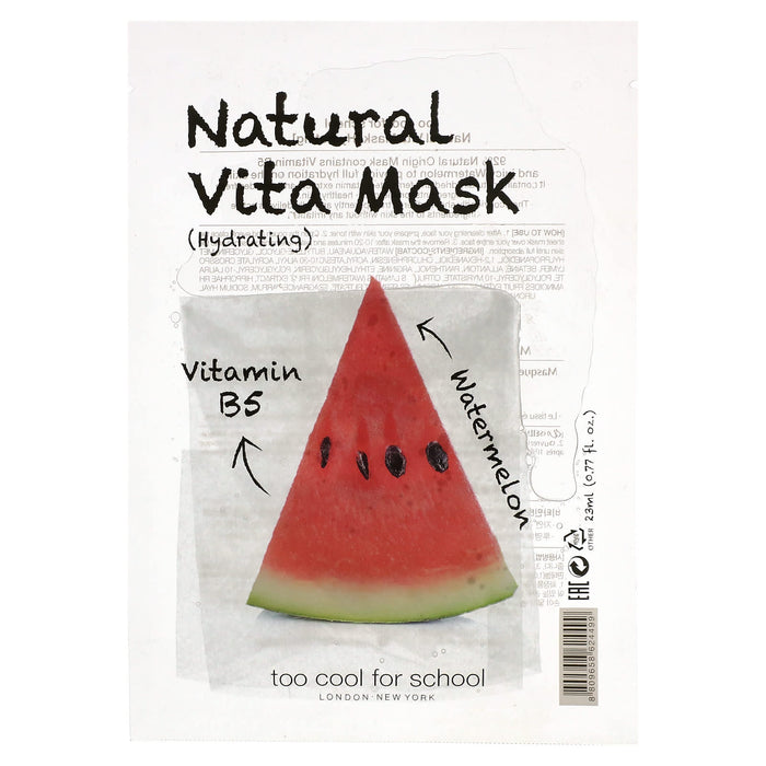 Too Cool for School, Natural Vita Beauty Mask (Firming) with Vitamin A & Kale, 1 Sheet, 0.77 fl oz (23 ml)