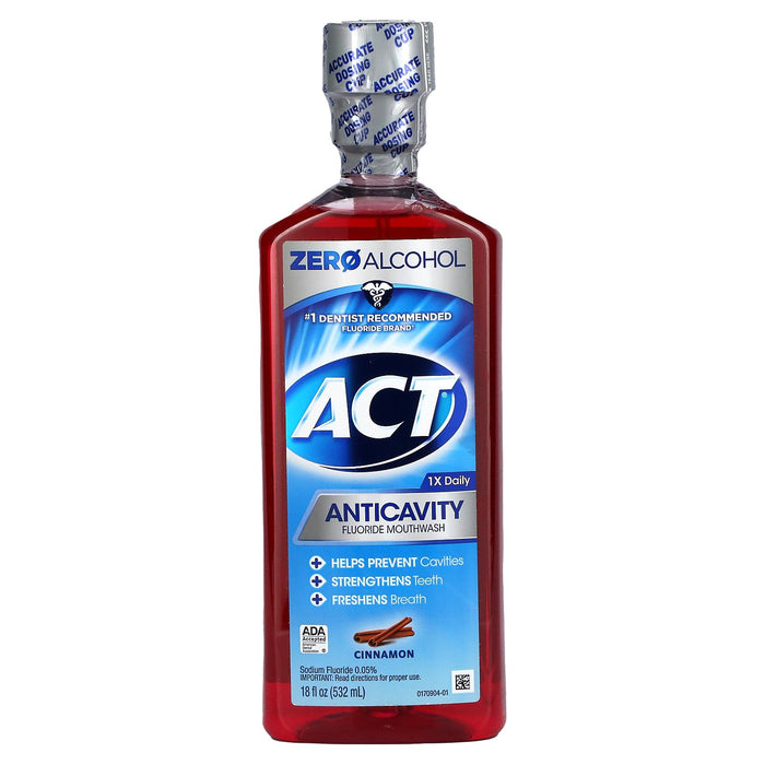 Act, Anticavity Fluoride Mouthwash, Alcohol Free, Cinnamon, 18 fl oz (532 ml)