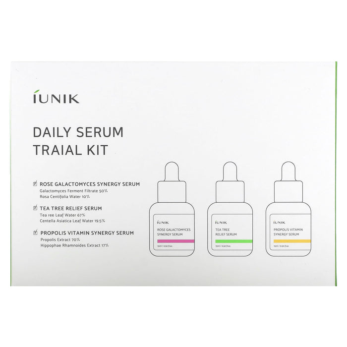 iUNIK, Daily Serum Trial Kit, 3 Piece Set
