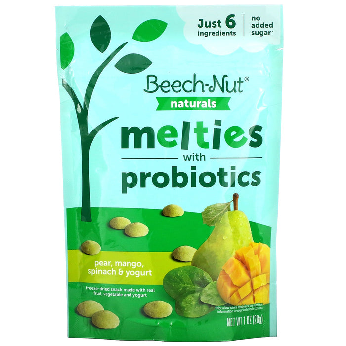 Beech-Nut, Naturals, Melties with Probiotics, 8+ Months, Pear, Mango, Spinach & Yogurt, 1 oz (28 g)