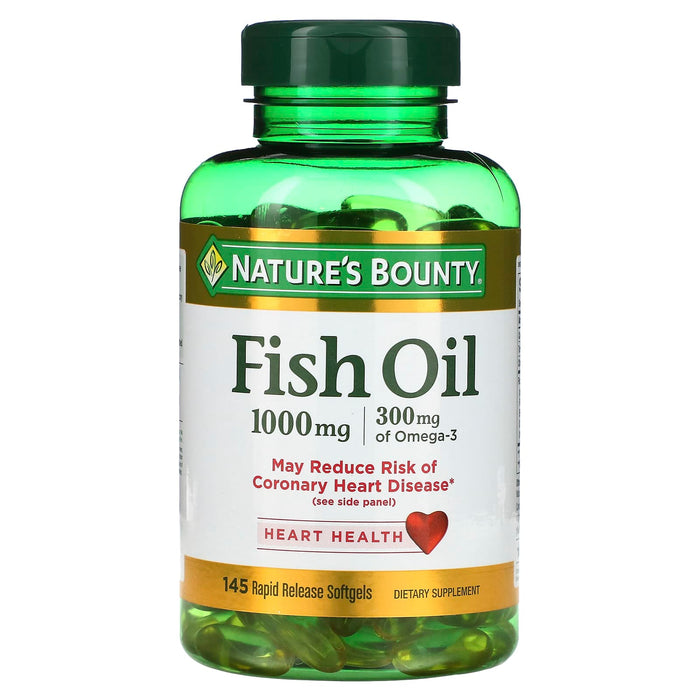 Nature's Bounty, Fish Oil, 1,000 mg, 145 Rapid Release Softgels