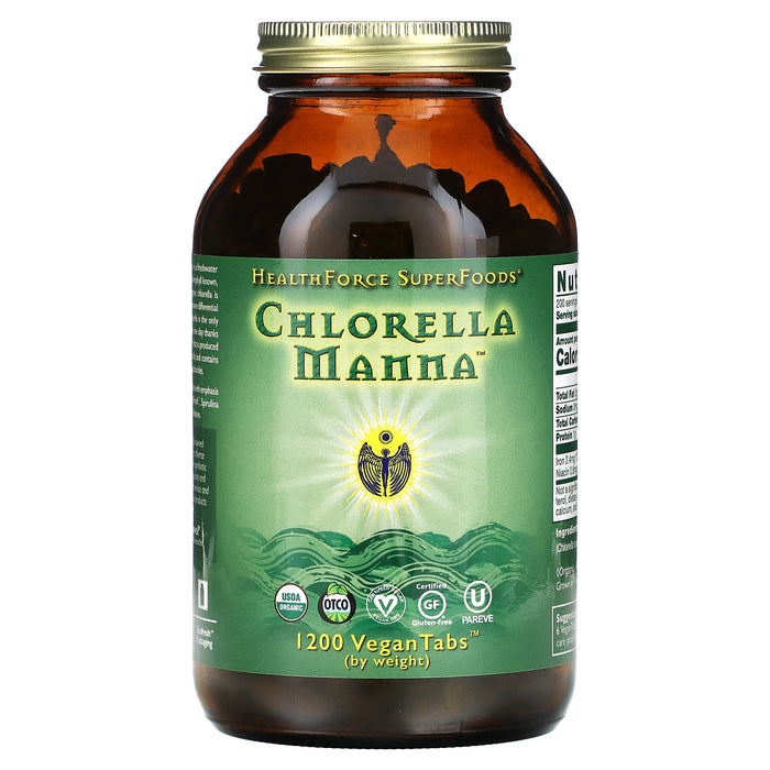HealthForce Superfoods, Chlorella Manna, 1,200 VeganTabs