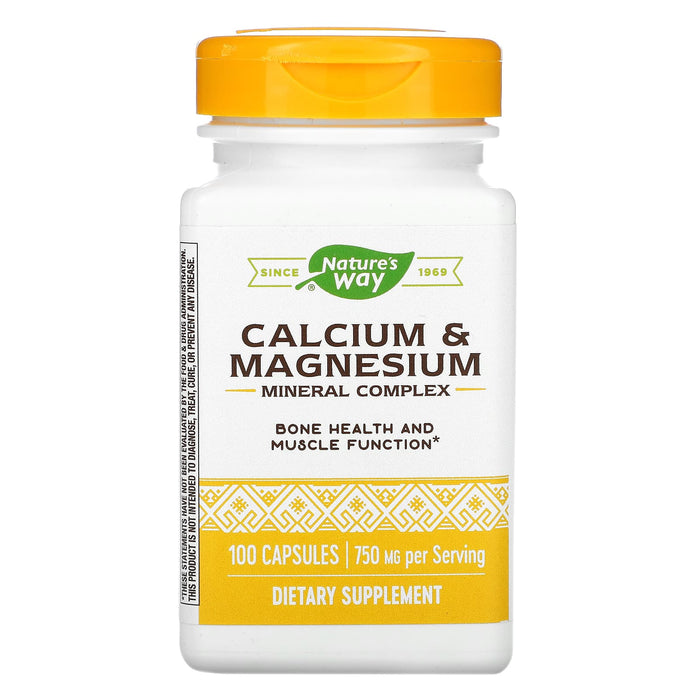 Nature's Way, Calcium & Magnesium Mineral Complex, 250 mg, 100 Capsules