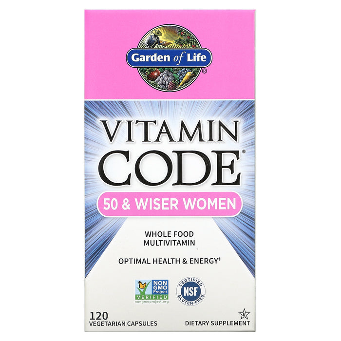 Garden of Life, Vitamin Code, Whole Food Multivitamin for Women, 50 & Wiser, 240 Vegetarian Capsules