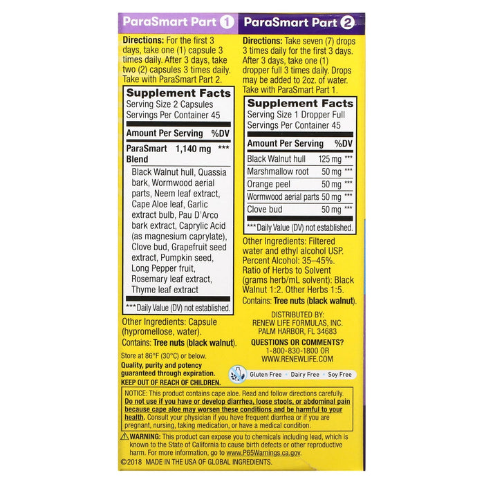 Renew Life, ParaSmart, 15-Day Targeted Cleanse, 2-Part