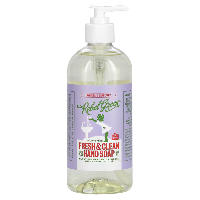 Rebel Green, Fresh & Clean Hand Soap, Frankincense & Pine, 16.9 oz (500 ml)