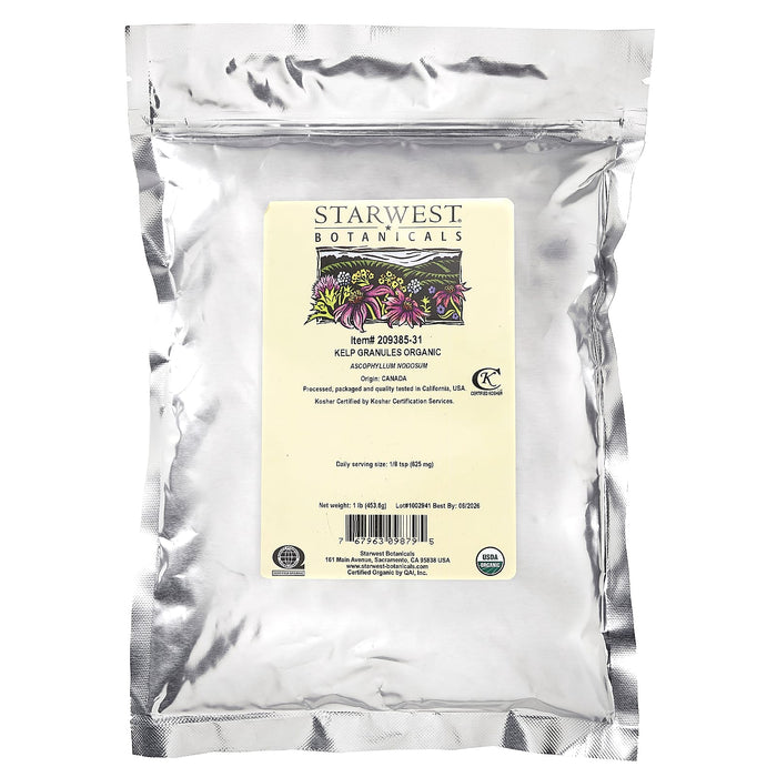 Starwest Botanicals, Organic Kelp Granules, 1 lb (453.6 g)