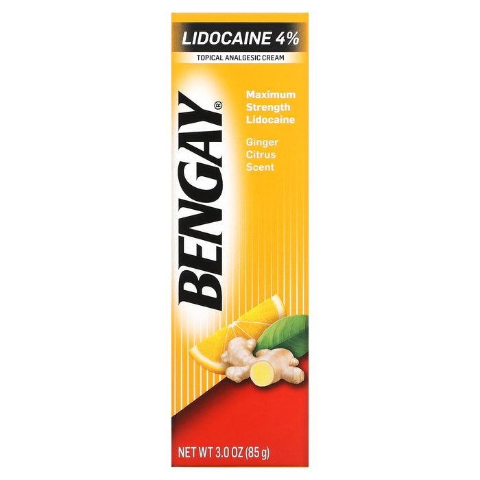 Bengay, Maximum Strength Lidocaine, Ginger Citrus , 3 oz (85 g)
