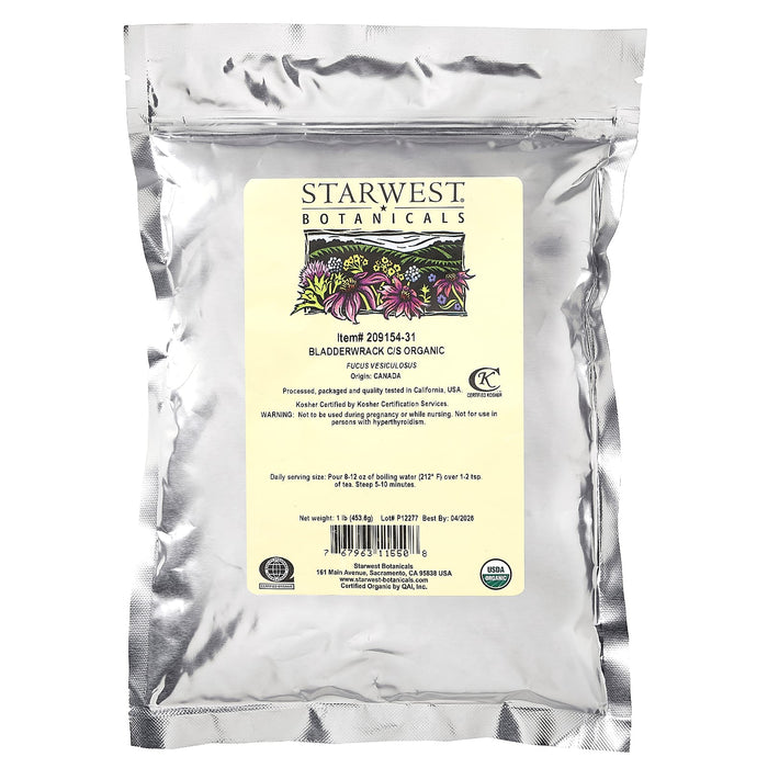 Starwest Botanicals, Organic Bladderwrack C/S, 1 lb (453.6 g)