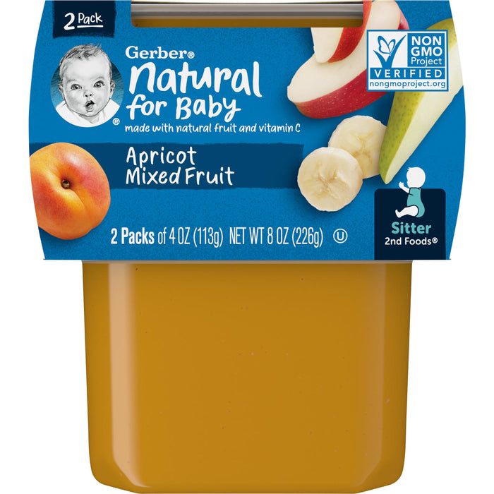 Gerber, Natural for Baby, 2nd Foods, Apricot Mixed Fruit, 2 Pack, 4 oz (113 g) Each