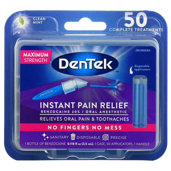DenTek, Instant Pain Relief, Maximum Strength, Clean Mint, 1 Kit