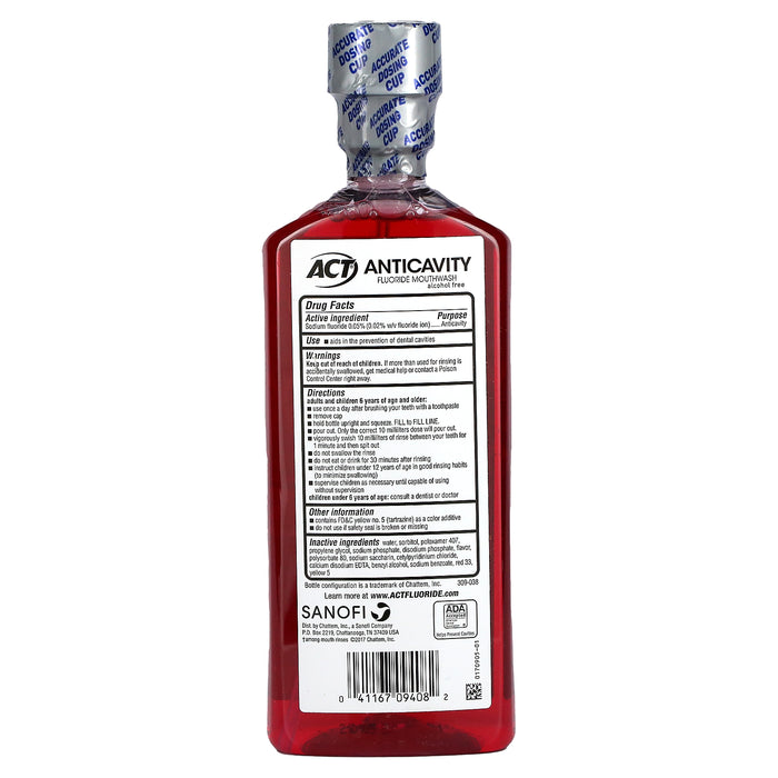 Act, Anticavity Fluoride Mouthwash, Alcohol Free, Cinnamon, 18 fl oz (532 ml)