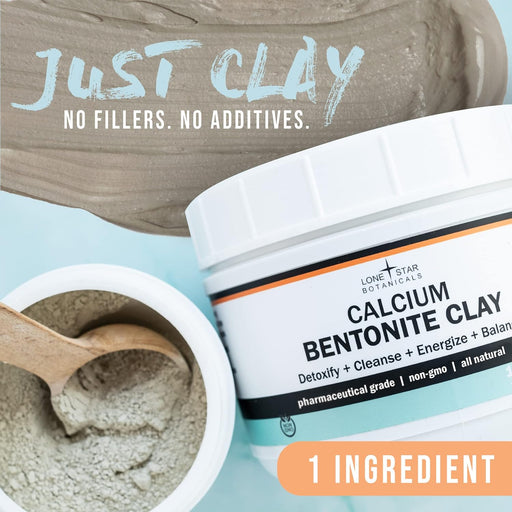 Calcium Bentonite Clay Healing Powder - Pure Pharmaceutical, Better than Food Grade - Face, Body & Hair Detox Mask, for Internal Use, Natural Mud Masks, Deep Pore Cleansing for Health & Beauty