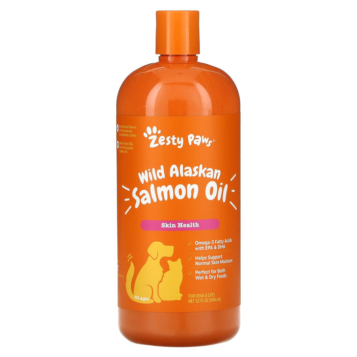 Zesty Paws, Wild Alaskan Salmon Oil for Dogs & Cats, Skin Health, All Ages, 16 fl oz (473 ml)