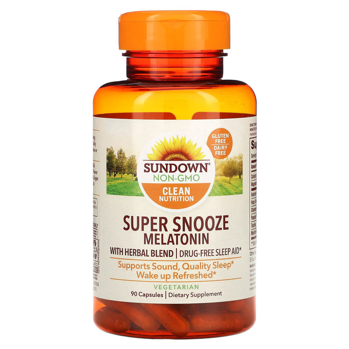 Sundown Naturals, Super Snooze Melatonin, 5 mg, 90 Capsules