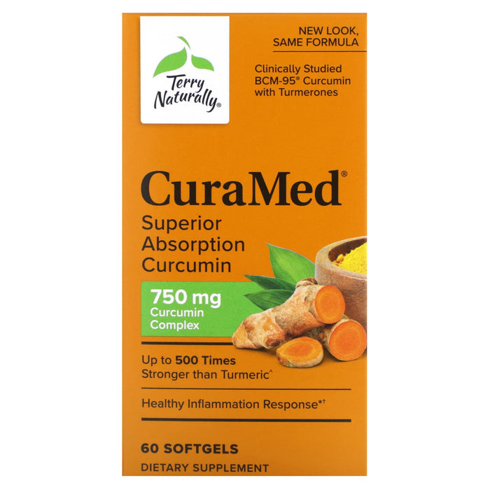 Terry Naturally, CuraMed, Superior Absorption Curcumin, 750 mg, 60 Softgels