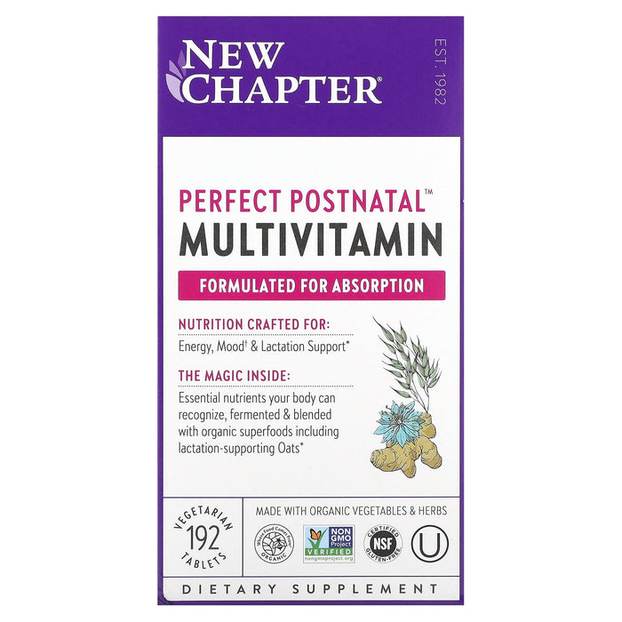New Chapter, Perfect Postnatal, Whole-Food Multivitamin, 96 Vegetarian Tablets