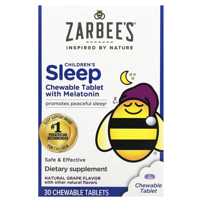 Zarbee's, Children's Sleep with Melatonin, For Children 3 Years +, Natural Grape, 50 Chewable Tablets