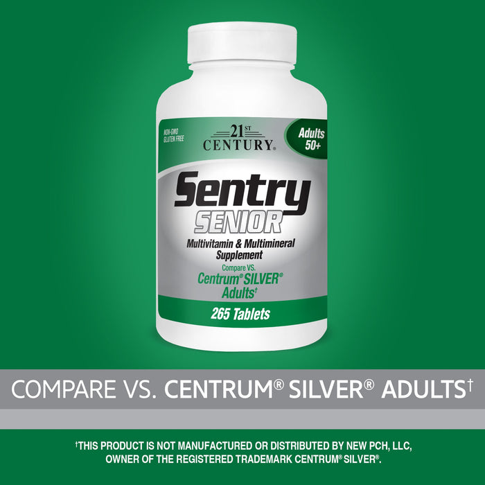 21st Century, Sentry Senior, Multivitamin & Multimineral Supplement, Adults 50+, 265 Tablets