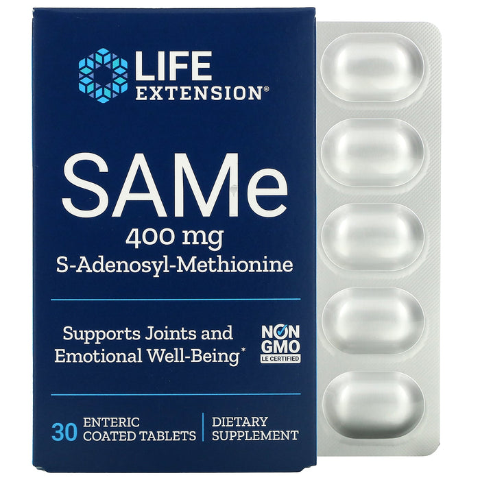 Life Extension, SAMe S-Adenosyl-Methionine, 200 mg, 30 Enteric Coated Vegetarian Tablets