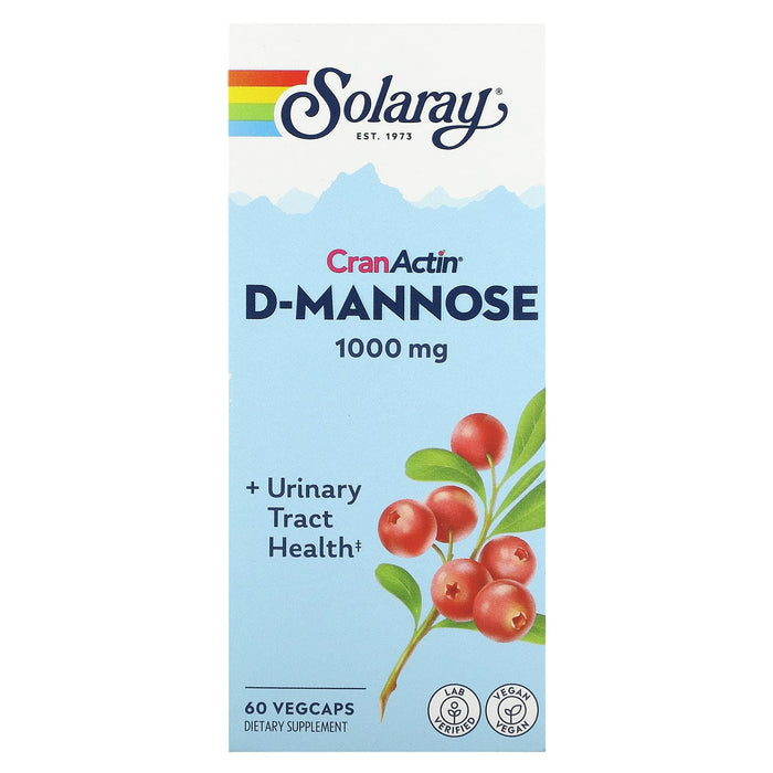 Solaray, CranActin D-Mannose, Urinary Tract Health, 1,000 mg, 60 VegCaps