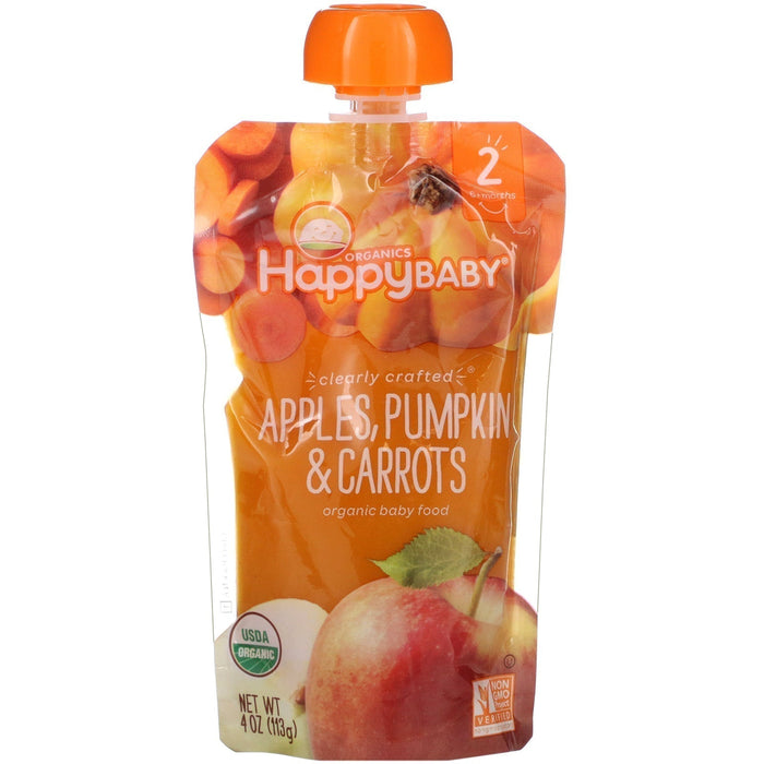 Happy Family Organics, Happy Baby, Organic Baby Food, 6+ Months, Pears, Pumpkin, & Passion Fruit, 4 oz (113 g)