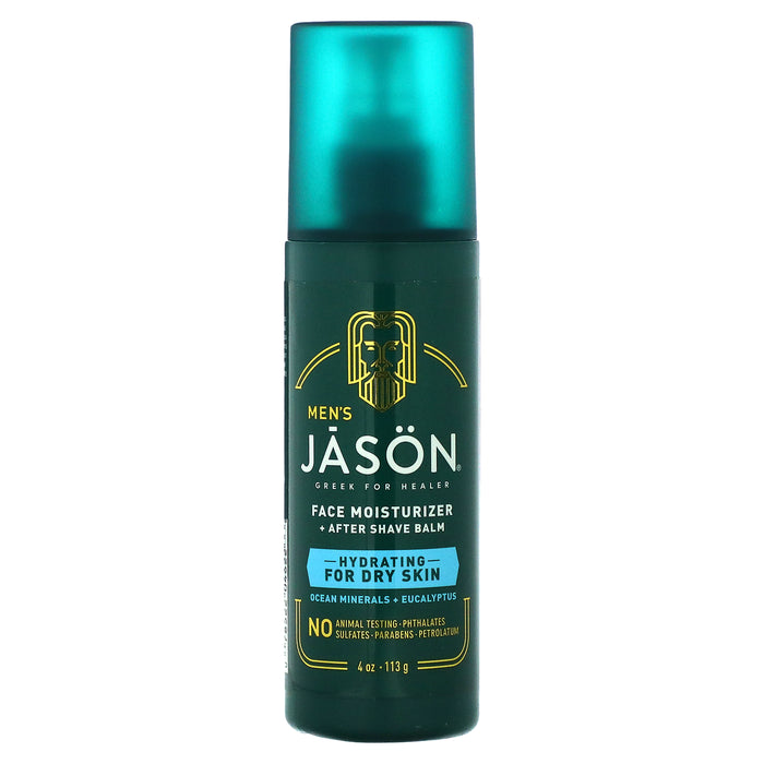 Jason Natural, Men's, Face Moisturizer + After Shave Balm, Ocean Minerals + Eucalyptus, 4 oz (113 g)