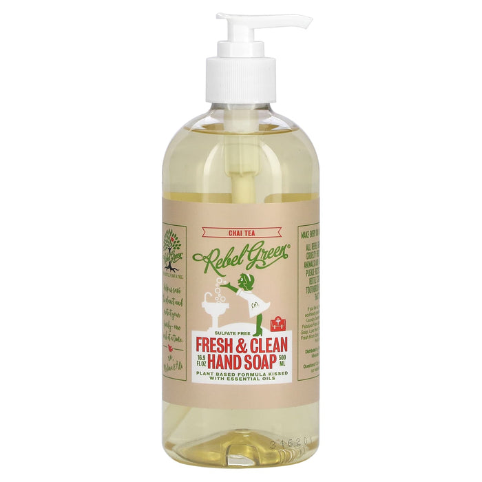Rebel Green, Fresh & Clean Hand Soap, Frankincense & Pine, 16.9 oz (500 ml)