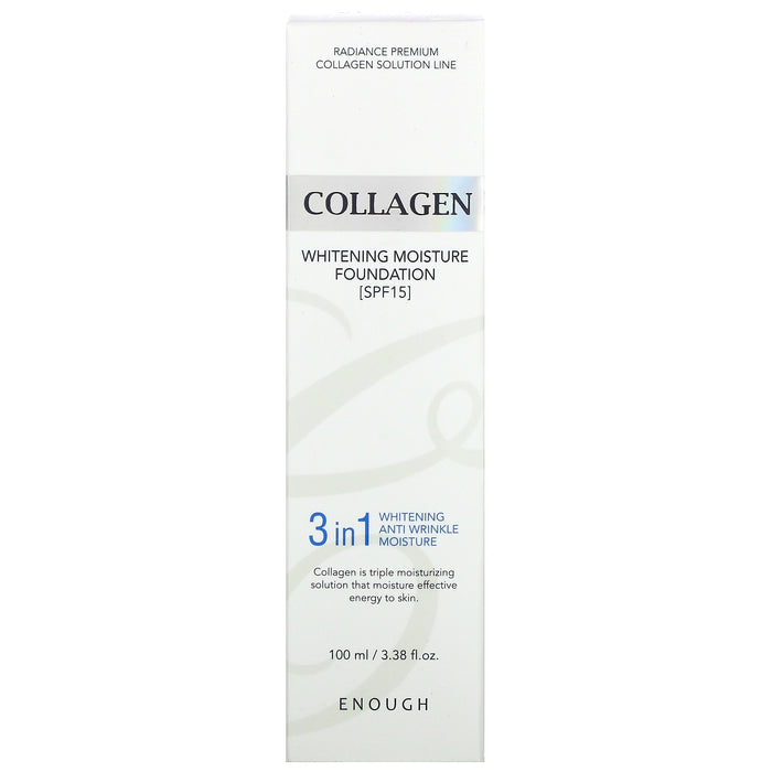 Enough, Collagen, Whitening Moisture Foundation, SPF 15, #21, 3.38 fl oz (100 ml)