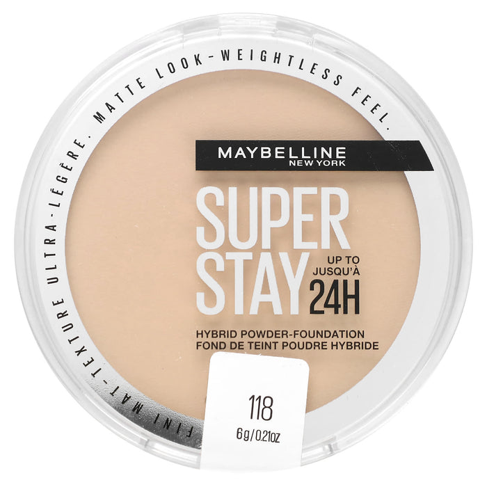 Maybelline, Super Stay, Hybrid Powder-Foundation, 118, 0.21 oz (6 g)