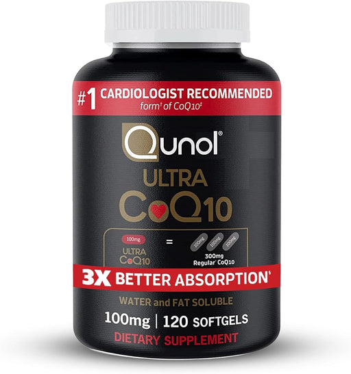 Qunol Coq10 100Mg Softgels, Ultra Coq10 100Mg, 3X Better Absorption, Antioxidant for Heart Health & Energy Production, Coenzyme Q10 Vitamins and Supplements, 4 Month Supply, 120 Count