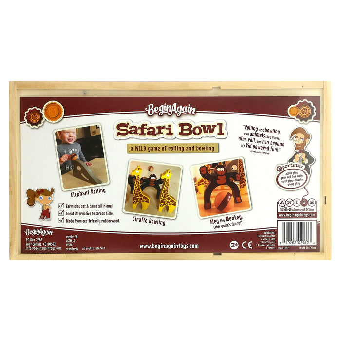 Begin Again Toys, Safari Bowl, A Wild Action Bowling Game, 2+ Years, 11 Piece Set