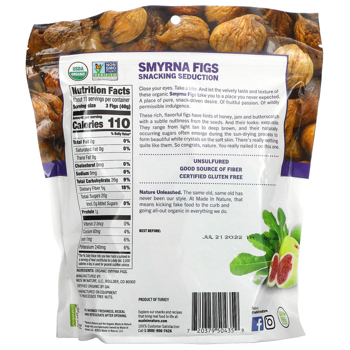 Made in Nature, Organic Dried Smyrna Figs, 7 oz (198 g)