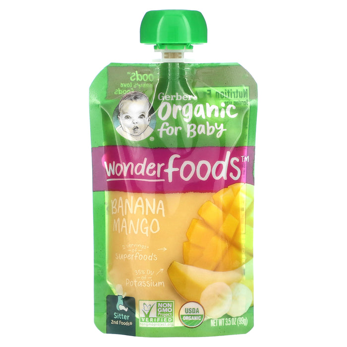 Gerber, Natural for Baby, Wonder Foods, 2nd Foods, Banana, 3.5 oz (99 g)