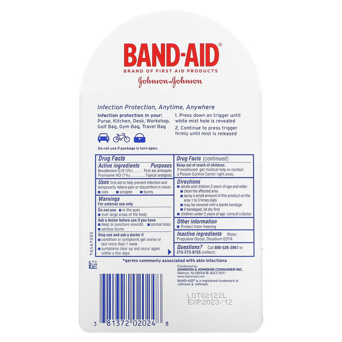 Band Aid, AntiSeptic Cleansing To-Go-Spray, 0.26 fl oz (7.7 ml)