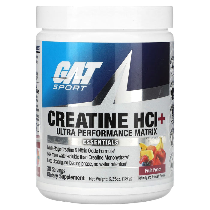 GAT, Sport, Creatine HCI + Ultra Performance Matrix, Fruit Punch, 6.35 oz (180 g)