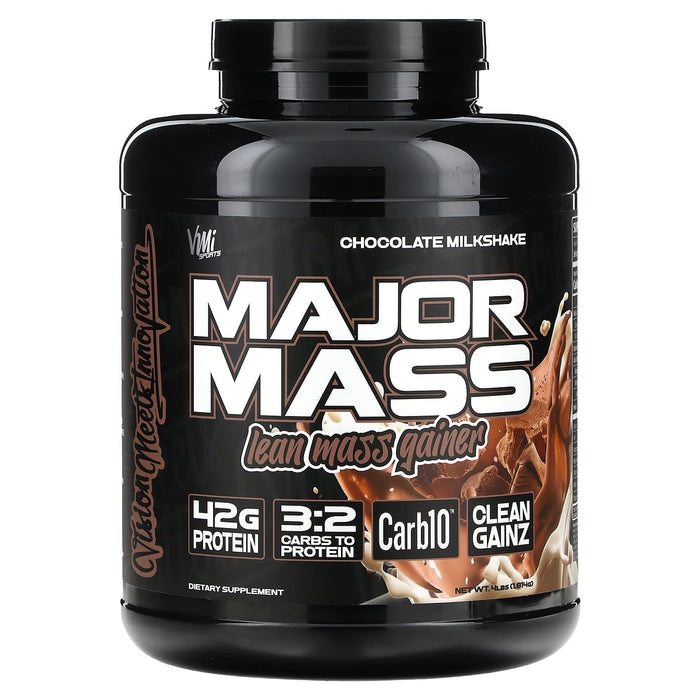 VMI Sports, Major Mass, Lean Mass Gainer, Chocolate Milkshake, 4 lbs (1,814 g)