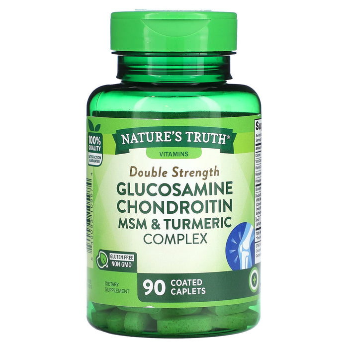 Nature's Truth, Double Strength Glucosamine Chondroitin MSM & Turmeric Complex, 90 Coated Caplets