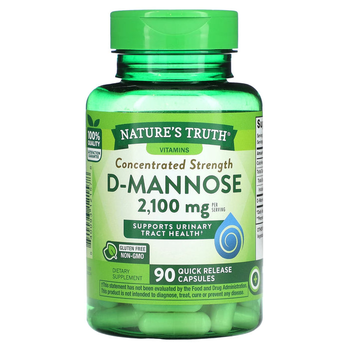 Nature's Truth, Concentrated Strength, D-Mannose, 700 mg, 90 Quick Release Capsules
