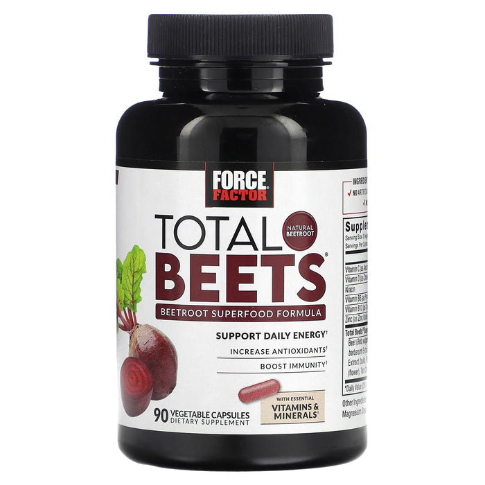 Force Factor, Total Beets, Beetroot Superfood Formula, 90 Vegetable Capsules
