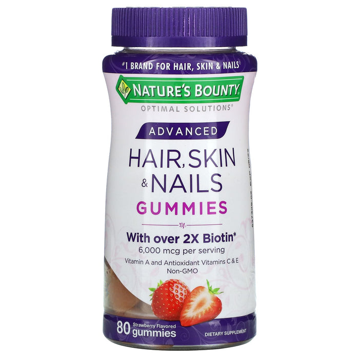 Nature's Bounty, Advanced Hair, Skin & Nails Gummies, Strawberry, 40 Gummies