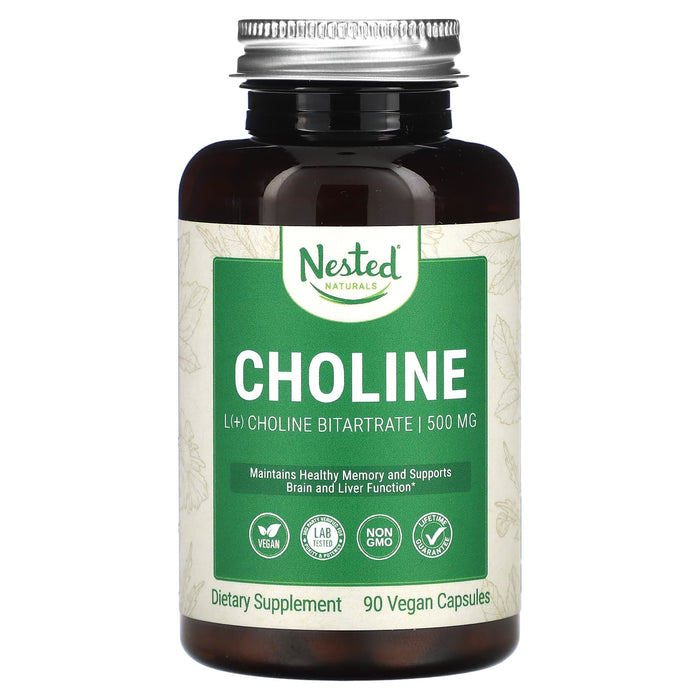 Nested Naturals, Choline (L (+) Choline Bitartrate), 250 mg, 90 Vegan Capsules
