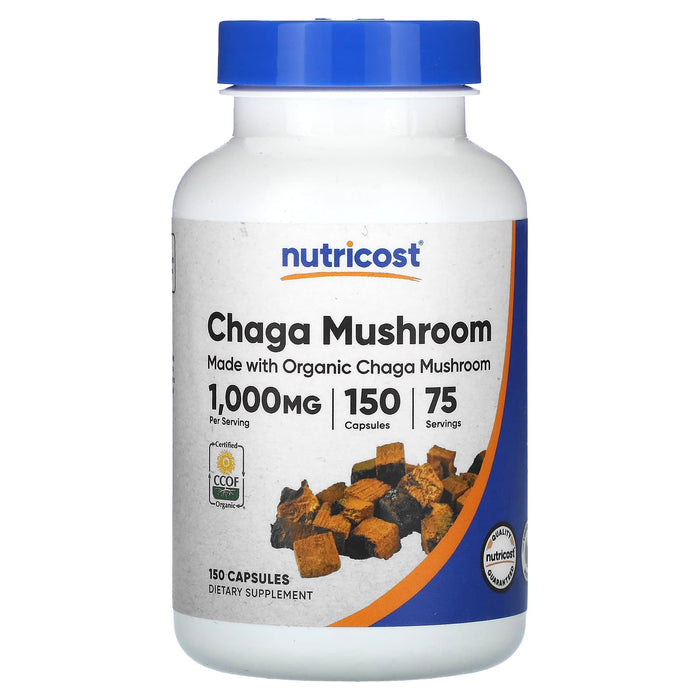 Nutricost, Chaga Mushroom, 500 mg, 150 Capsules