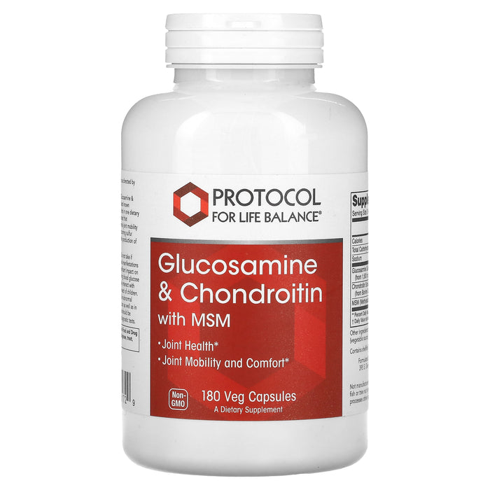 Protocol for Life Balance, Glucosamine & Chondroitin with MSM, 90 Veg Capsules