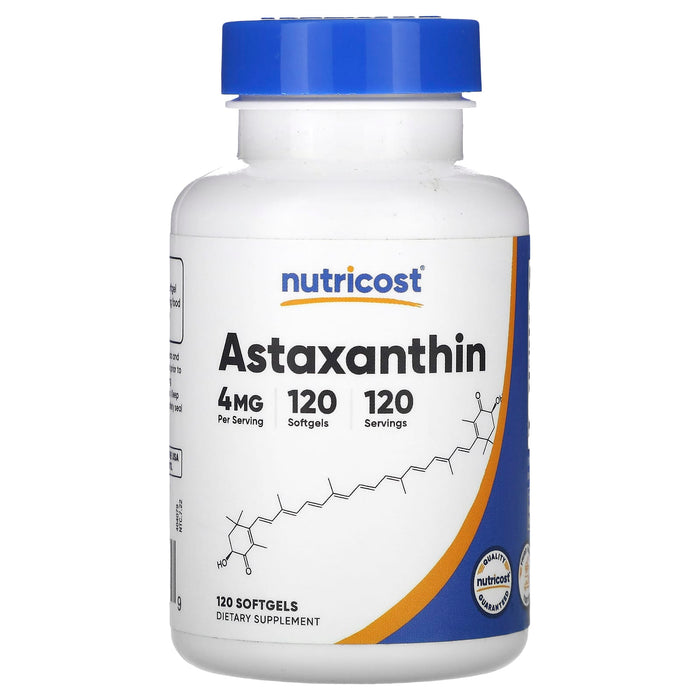 Nutricost, Astaxanthin, 4 mg, 120 Softgels