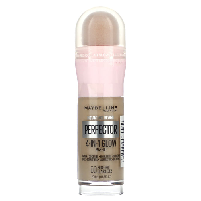 Maybelline, Instant Age Rewind, Perfector 4-in-1 Glow Makeup, 00 Fair-Light, 0.68 fl oz (20 ml)