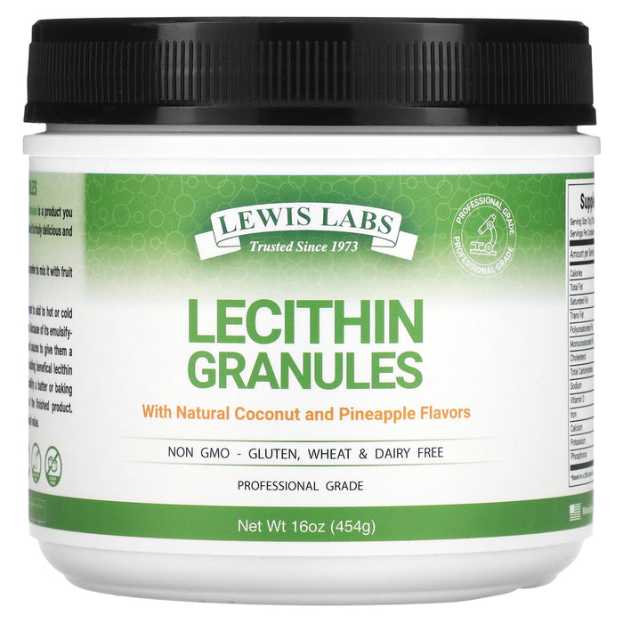 Lewis Labs, Lecithin Granules, Natural Coconut and Pineapple, 16 oz (454 g)