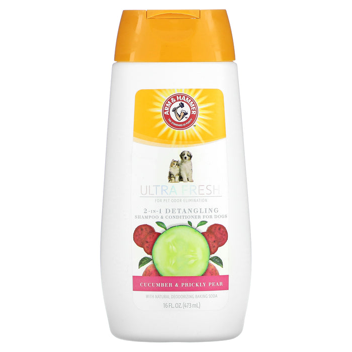 Arm & Hammer, 2-in-1 Detangling Shampoo & Conditioner For Dogs, Cucumber & Prickly Pear, 16 fl oz (473 ml)